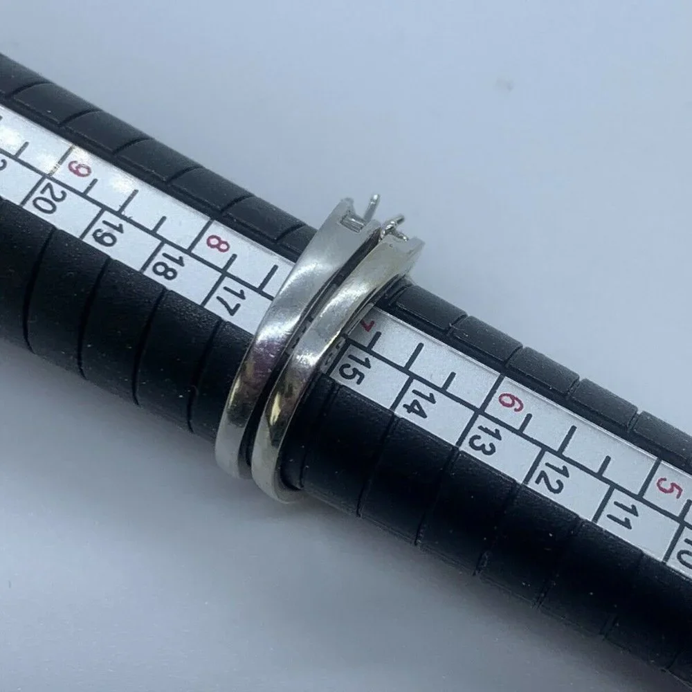 14k White Gold Diamond Bridal Set ****NO CENTER STONE*** Size 7 - Picture 10 of 10